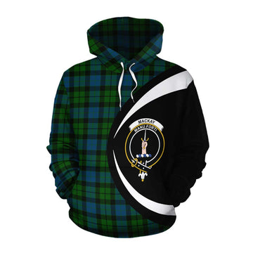 MacKay (McKay) Tartan Cotton Hoodie with Family Crest Circle Style