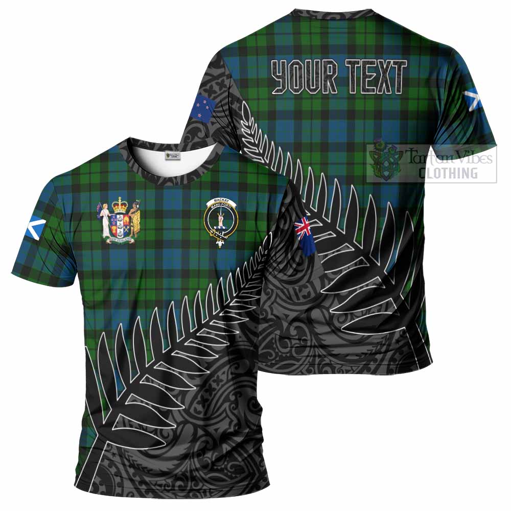 Tartan Vibes Clothing MacKay (McKay) Crest Tartan T-Shirt with New Zealand Silver Fern Half Style