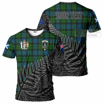 MacKay (McKay) Crest Tartan T-Shirt with New Zealand Silver Fern Half Style