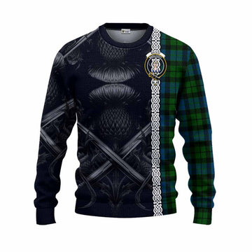 MacKay (McKay) Tartan Knitted Sweater with Family Crest Cross Sword Thistle Celtic Vibes