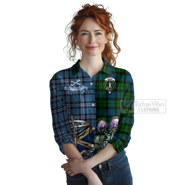 MacKay (McKay) Tartan Women's Casual Shirt Happy St. Andrew's Day Half Tartan Style