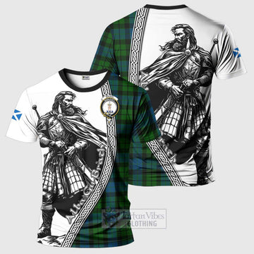 MacKay (McKay) Tartan Clan Crest T-Shirt with Highlander Warrior Celtic Style