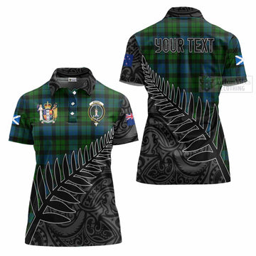 MacKay (McKay) Crest Tartan Women's Polo Shirt with New Zealand Silver Fern Half Style