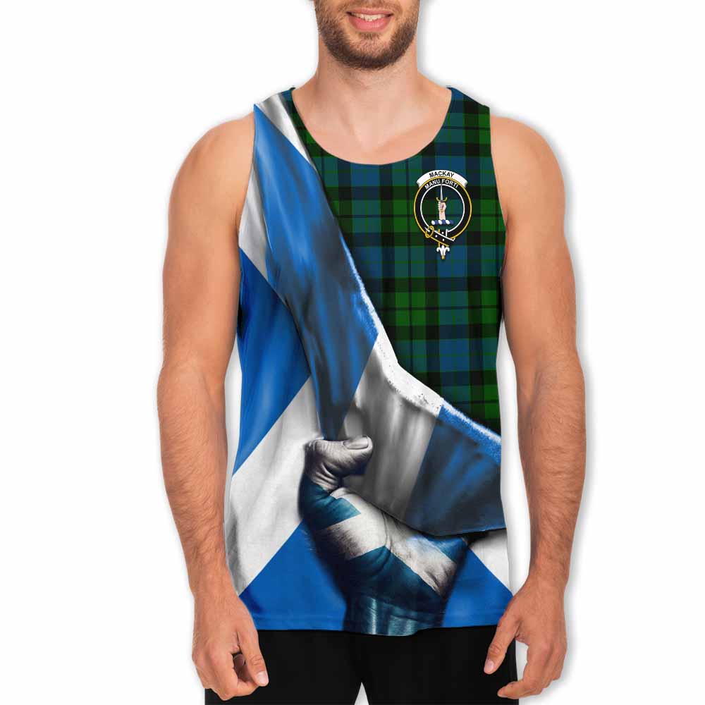 Tartan Vibes Clothing MacKay (McKay) Tartan Men's Tank Top with Family Crest Scotland Patriotic Style