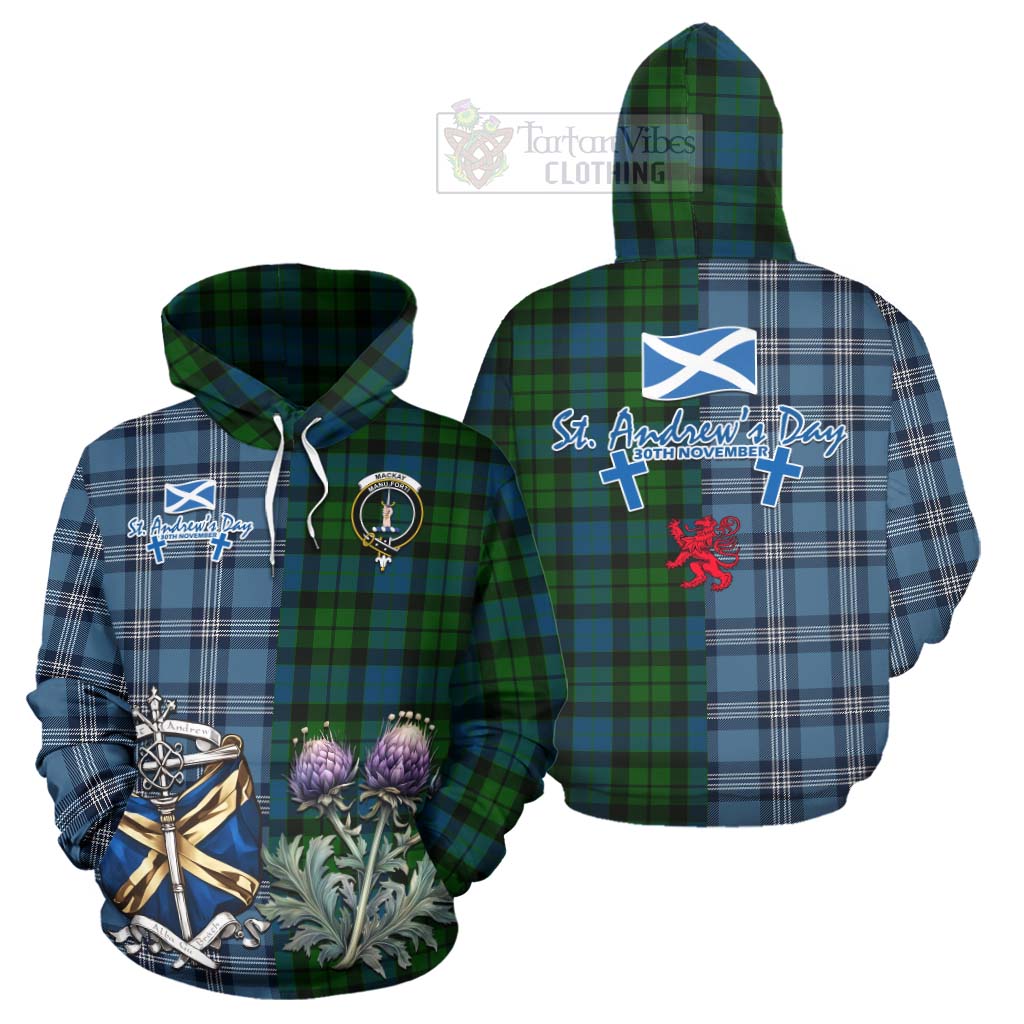 Tartan Vibes Clothing MacKay (McKay) Tartan Hoodie Happy St. Andrew's Day Half Tartan Style