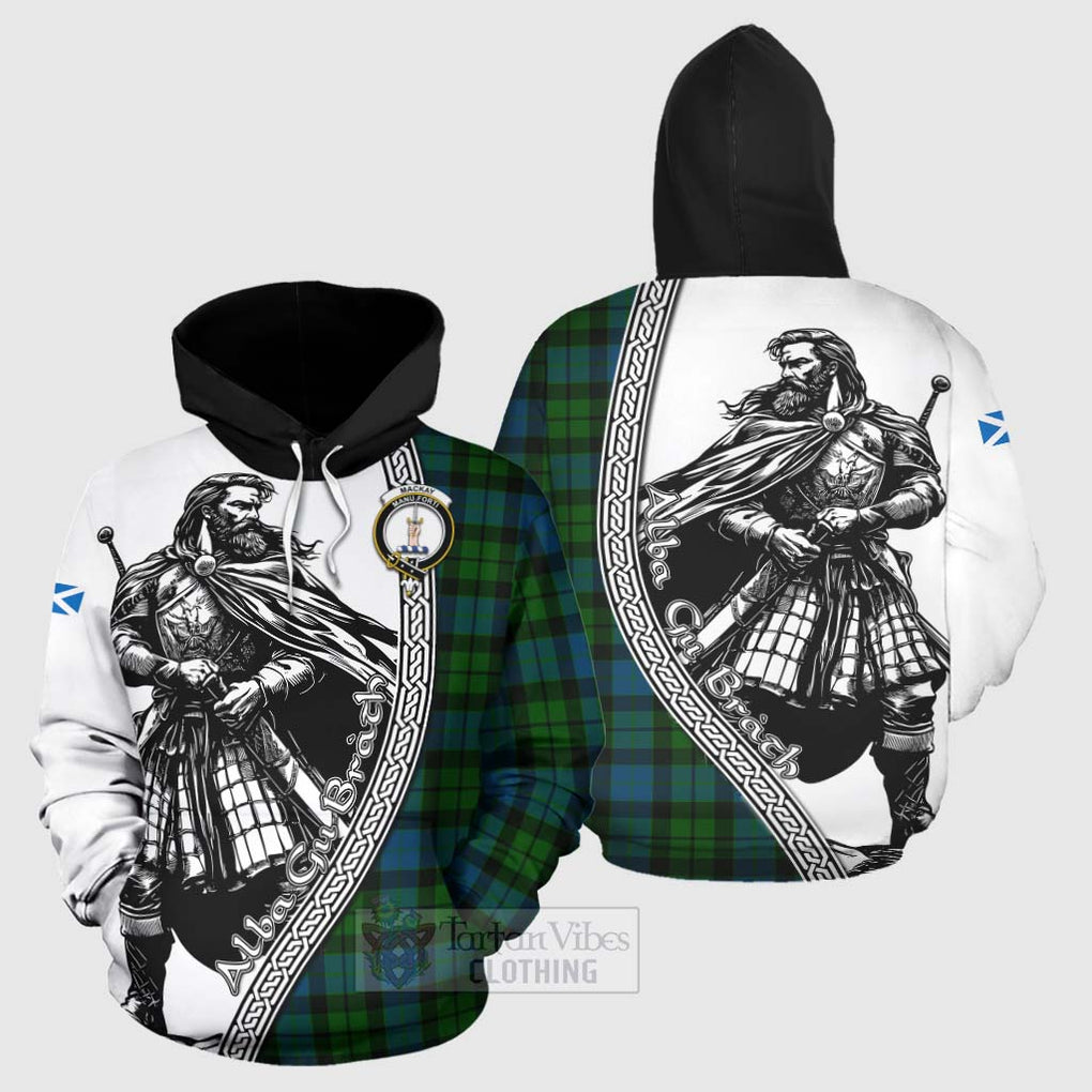 Tartan Vibes Clothing MacKay (McKay) Tartan Clan Crest Hoodie with Highlander Warrior Celtic Style