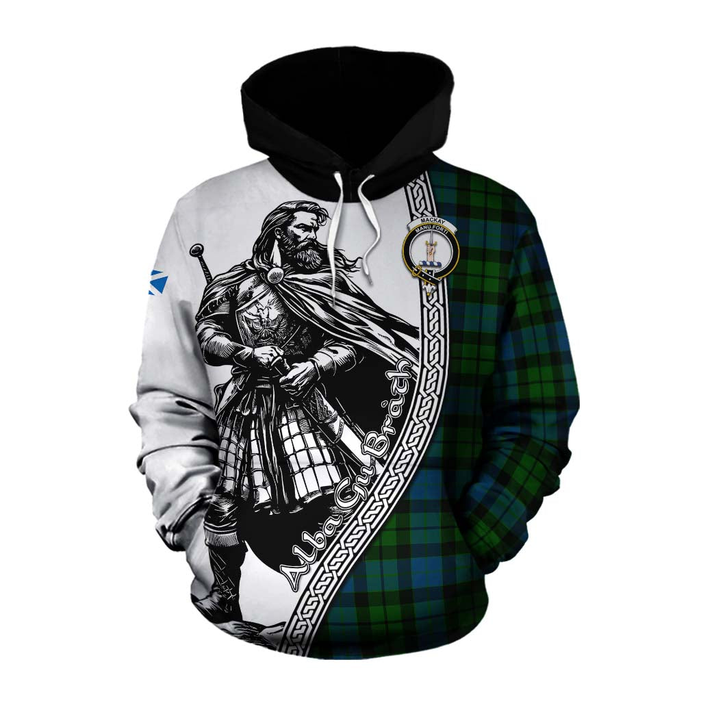 Tartan Vibes Clothing MacKay (McKay) Tartan Clan Crest Cotton Hoodie with Highlander Warrior Celtic Style