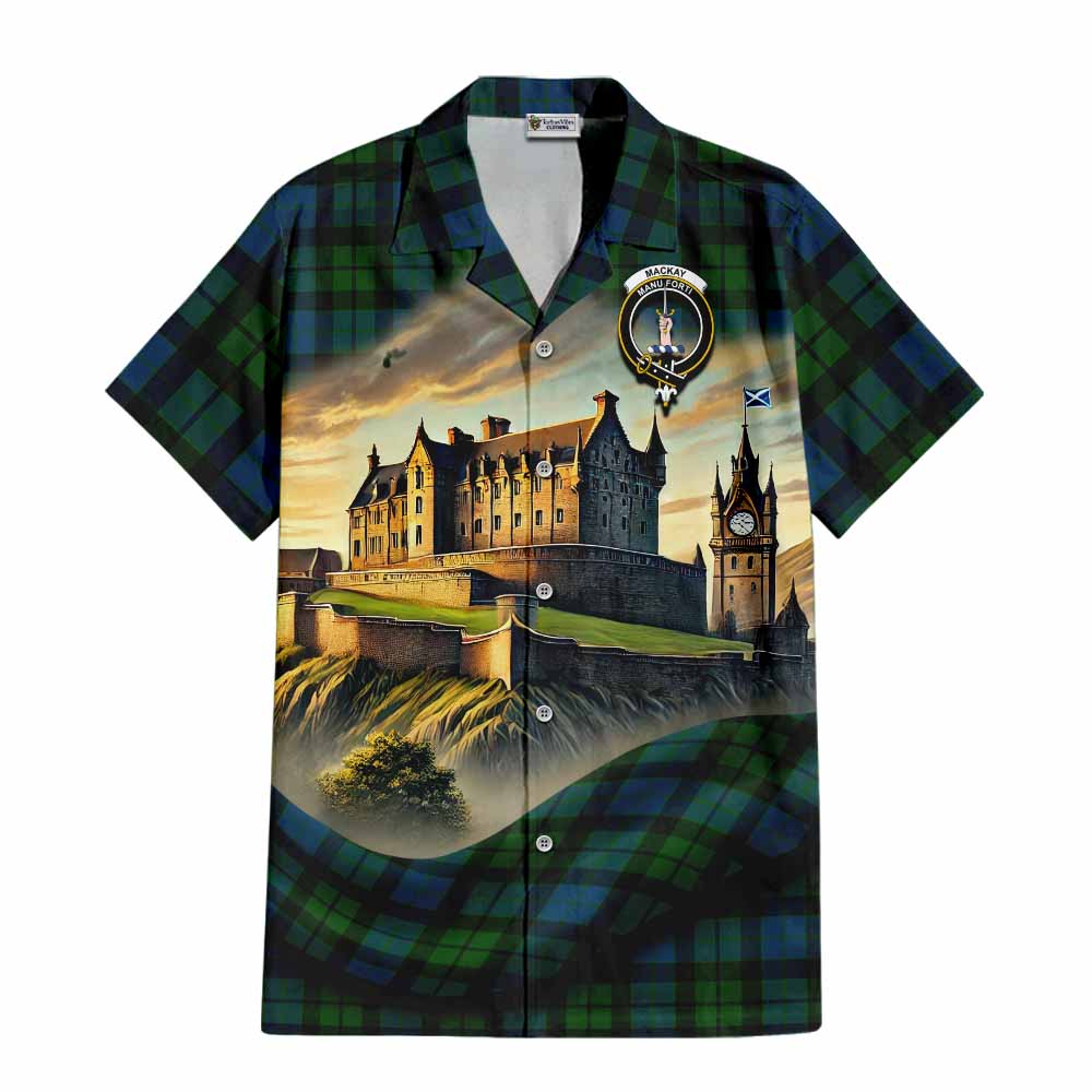MacKay (McKay) Tartan Family Crest Hawaiian Shirt with Scottish Ancient Castle Style Kid - Tartan Vibes Clothing