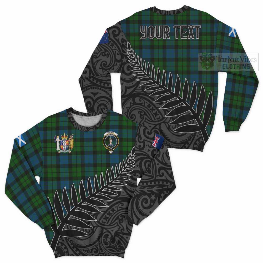 Tartan Vibes Clothing MacKay (McKay) Crest Tartan Sweatshirt with New Zealand Silver Fern Half Style