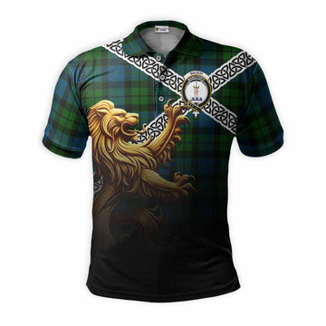 MacKay (McKay) Crest Tartan Polo Shirt with Golden Lion Emblem Celtic Style Kid - Tartan Vibes Clothing