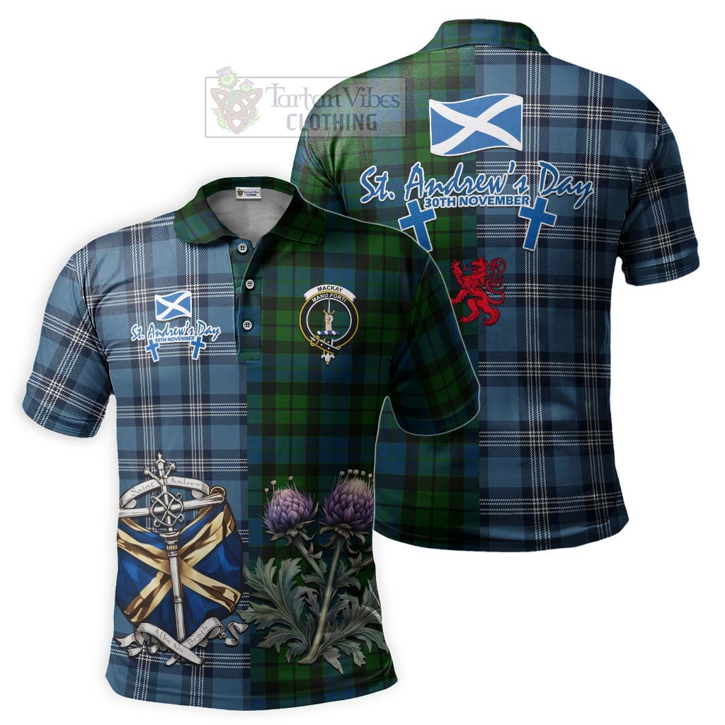 Tartan Vibes Clothing MacKay (McKay) Tartan Polo Shirt Happy St. Andrew's Day Half Tartan Style