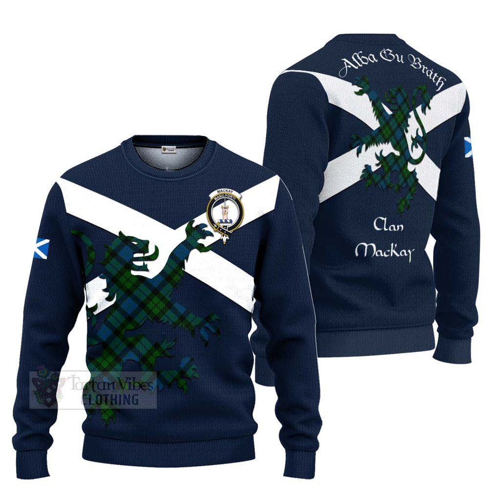 Tartan Vibes Clothing MacKay (McKay) Tartan Lion Rampant Knitted Sweater – Proudly Display Your Heritage with Alba Gu Brath and Clan Name