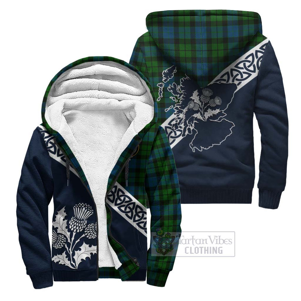 Tartan Vibes Clothing MacKay (McKay) Tartan Sherpa Hoodie Featuring Thistle and Scotland Map