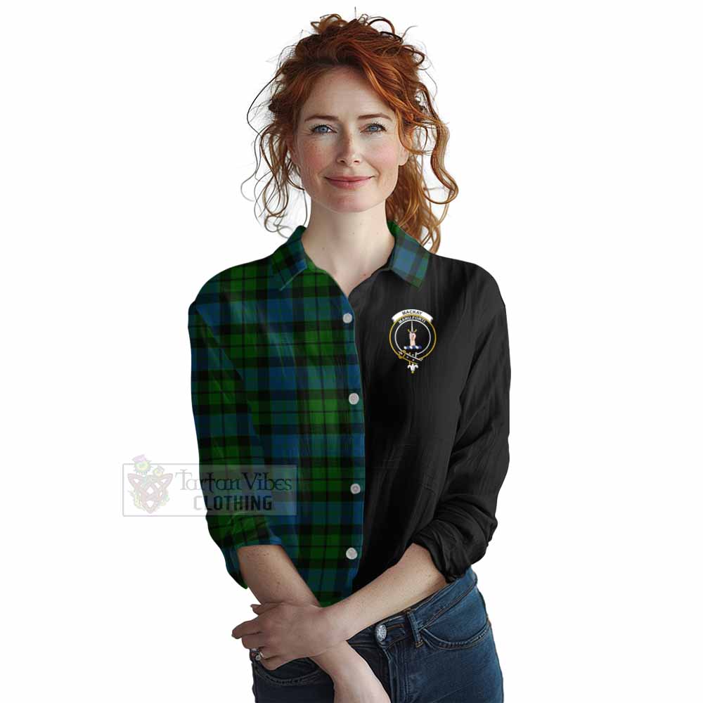 Tartan Vibes Clothing MacKay (McKay) Tartan Women's Casual Shirt with Family Crest and Half Of Me Style