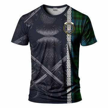 MacKay (McKay) Tartan T-Shirt with Family Crest Cross Sword Thistle Celtic Vibes