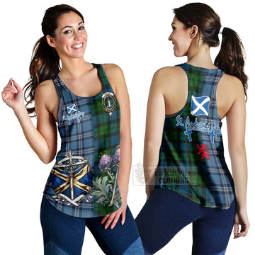 MacKay (McKay) Tartan Women's Racerback Tanks Happy St. Andrew's Day Half Tartan Style