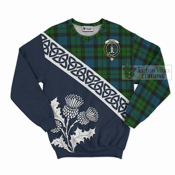 MacKay (McKay) Tartan Sweatshirt Featuring Thistle and Scotland Map