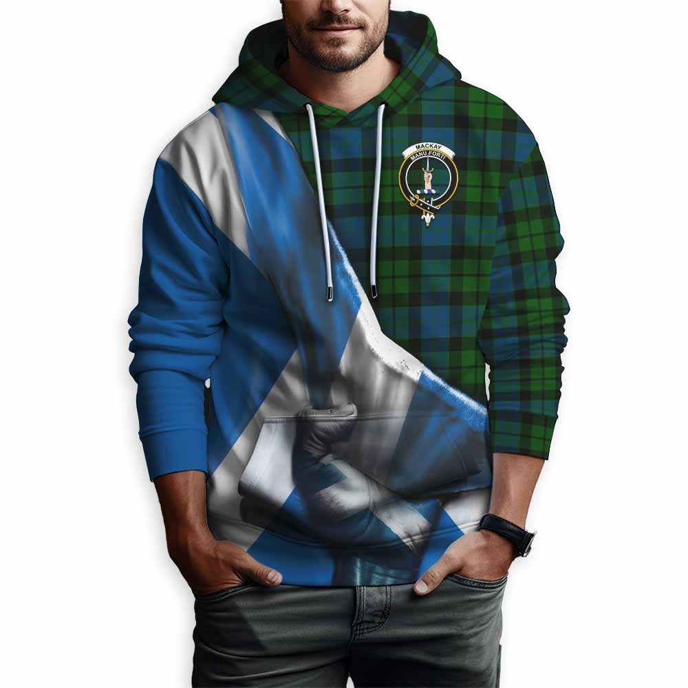 Tartan Vibes Clothing MacKay (McKay) Tartan Hoodie with Family Crest Scotland Patriotic Style