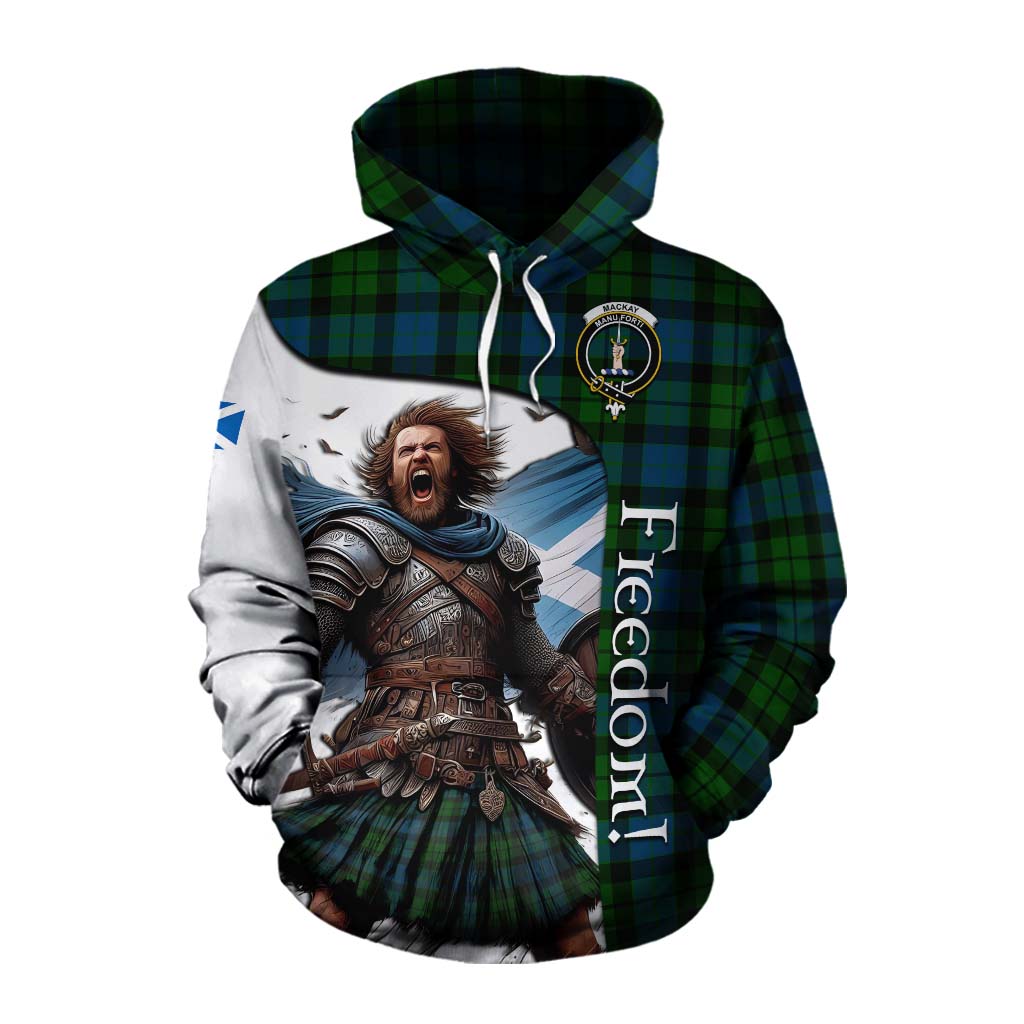 Tartan Vibes Clothing MacKay (McKay) Crest Tartan Cotton Hoodie Inspired by the Freedom of Scottish Warrior