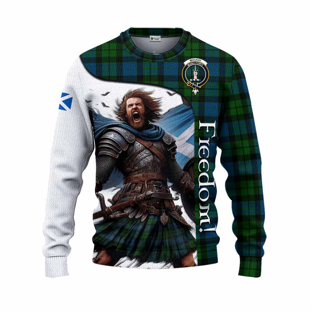 Tartan Vibes Clothing MacKay (McKay) Crest Tartan Knitted Sweater Inspired by the Freedom of Scottish Warrior