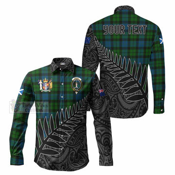 MacKay (McKay) Crest Tartan Long Sleeve Button Shirt with New Zealand Silver Fern Half Style