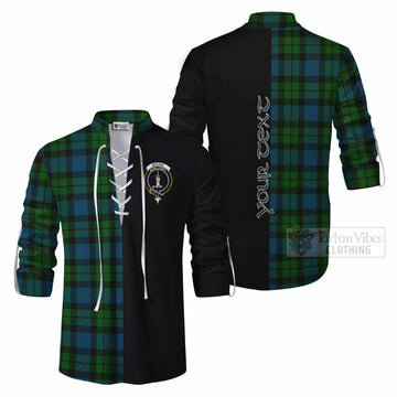 MacKay (McKay) Tartan Ghillie Kilt Shirt with Family Crest and Half Of Me Style