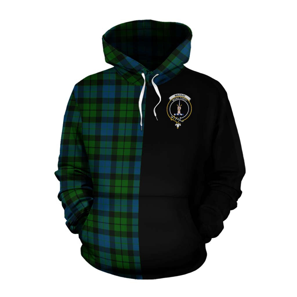 Tartan Vibes Clothing MacKay (McKay) Tartan Cotton Hoodie with Family Crest and Half Of Me Style