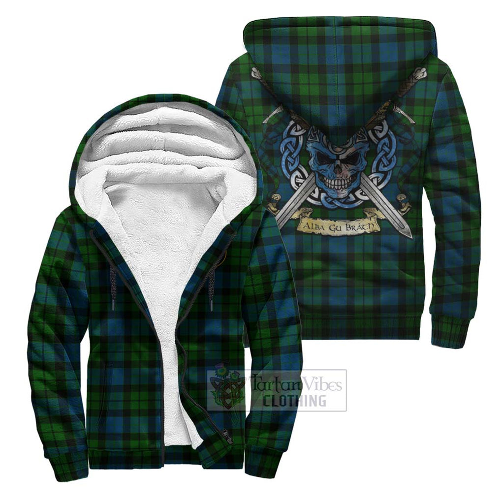 Tartan Vibes Clothing MacKay (McKay) Tartan Sherpa Hoodie with Family Crest Celtic Skull Style