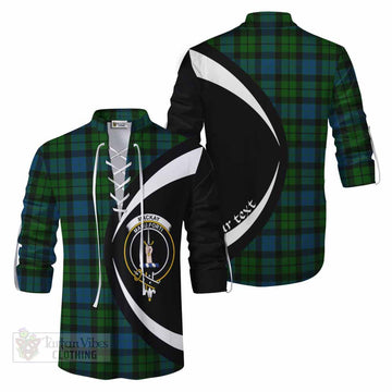 MacKay (McKay) Tartan Ghillie Kilt Shirt with Family Crest Circle Style