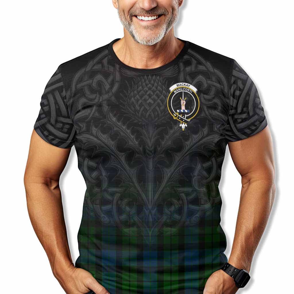 Tartan Vibes Clothing MacKay (McKay) Tartan T-Shirt with Family Crest Celtic Thistle Vibes