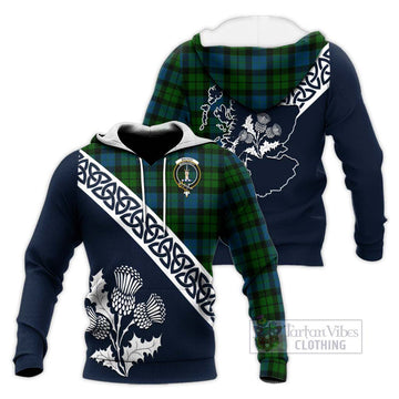 MacKay (McKay) Tartan Knitted Hoodie Featuring Thistle and Scotland Map