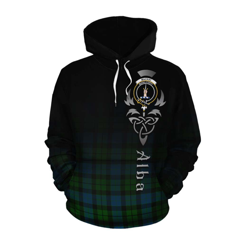 Tartan Vibes Clothing MacKay (McKay) Tartan Cotton Hoodie Featuring Alba Gu Brath Family Crest Celtic Inspired