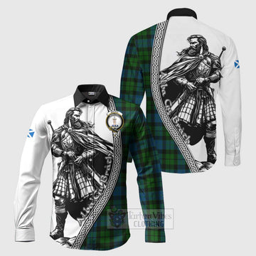 MacKay (McKay) Tartan Clan Crest Long Sleeve Button Shirt with Highlander Warrior Celtic Style