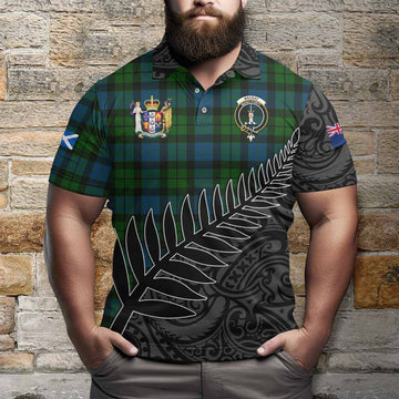 MacKay (McKay) Crest Tartan Polo Shirt with New Zealand Silver Fern Half Style