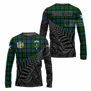 MacKay (McKay) Crest Tartan Long Sleeve T-Shirt with New Zealand Silver Fern Half Style