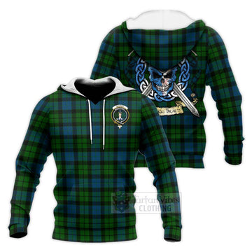 MacKay (McKay) Tartan Knitted Hoodie with Family Crest Celtic Skull Style