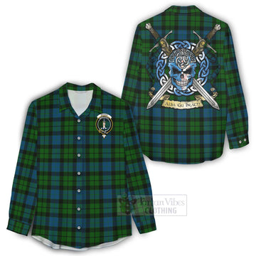 MacKay (McKay) Tartan Women's Casual Shirt with Family Crest Celtic Skull Style