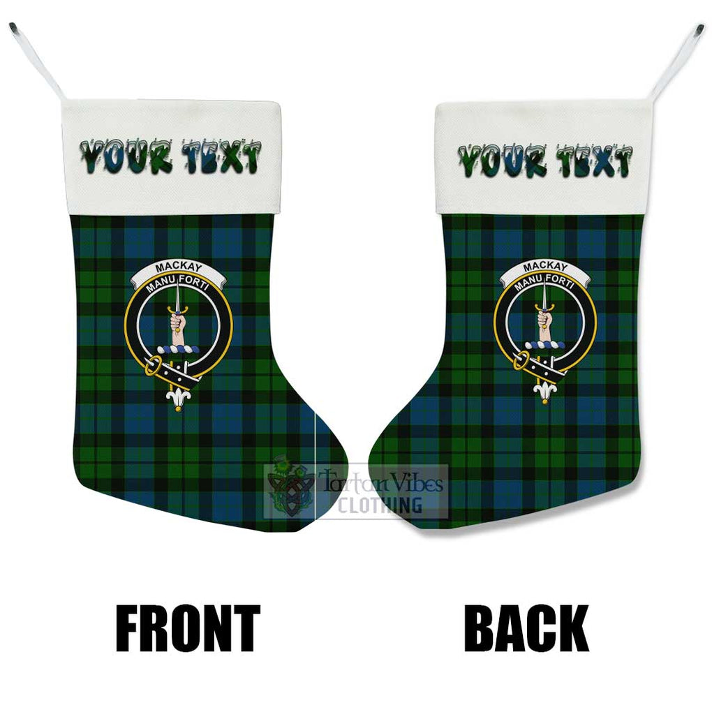 Tartan Vibes Clothing MacKay (McKay) Tartan Family Crest Christmas Stocking with Personalized Text