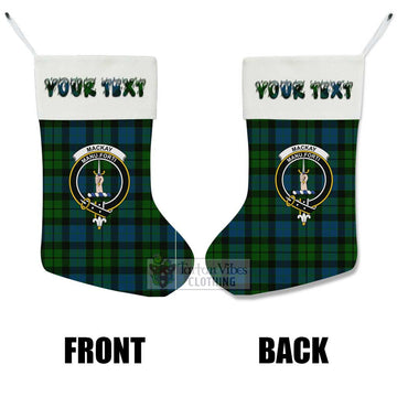 MacKay (McKay) Tartan Family Crest Christmas Stocking with Personalized Text