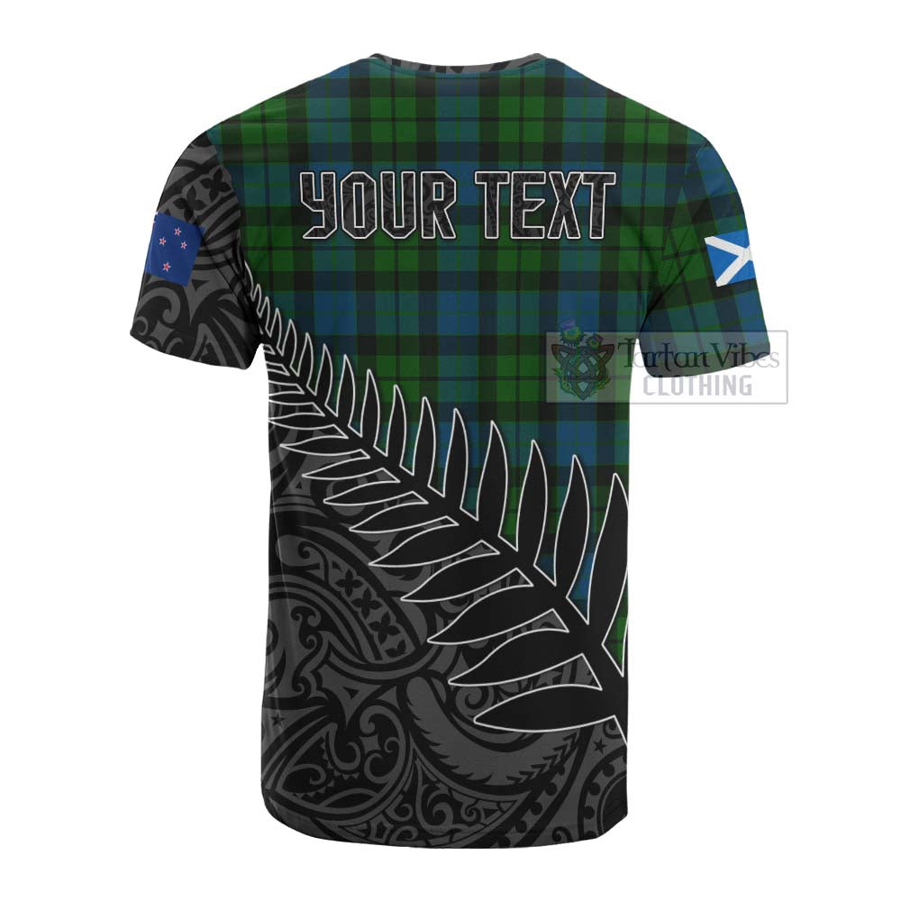 Tartan Vibes Clothing MacKay (McKay) Crest Tartan Cotton T-shirt with New Zealand Silver Fern Half Style