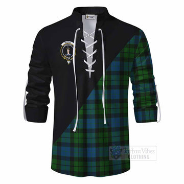 MacKay (McKay) Tartan Ghillie Kilt Shirt with Family Crest and Military Logo Style