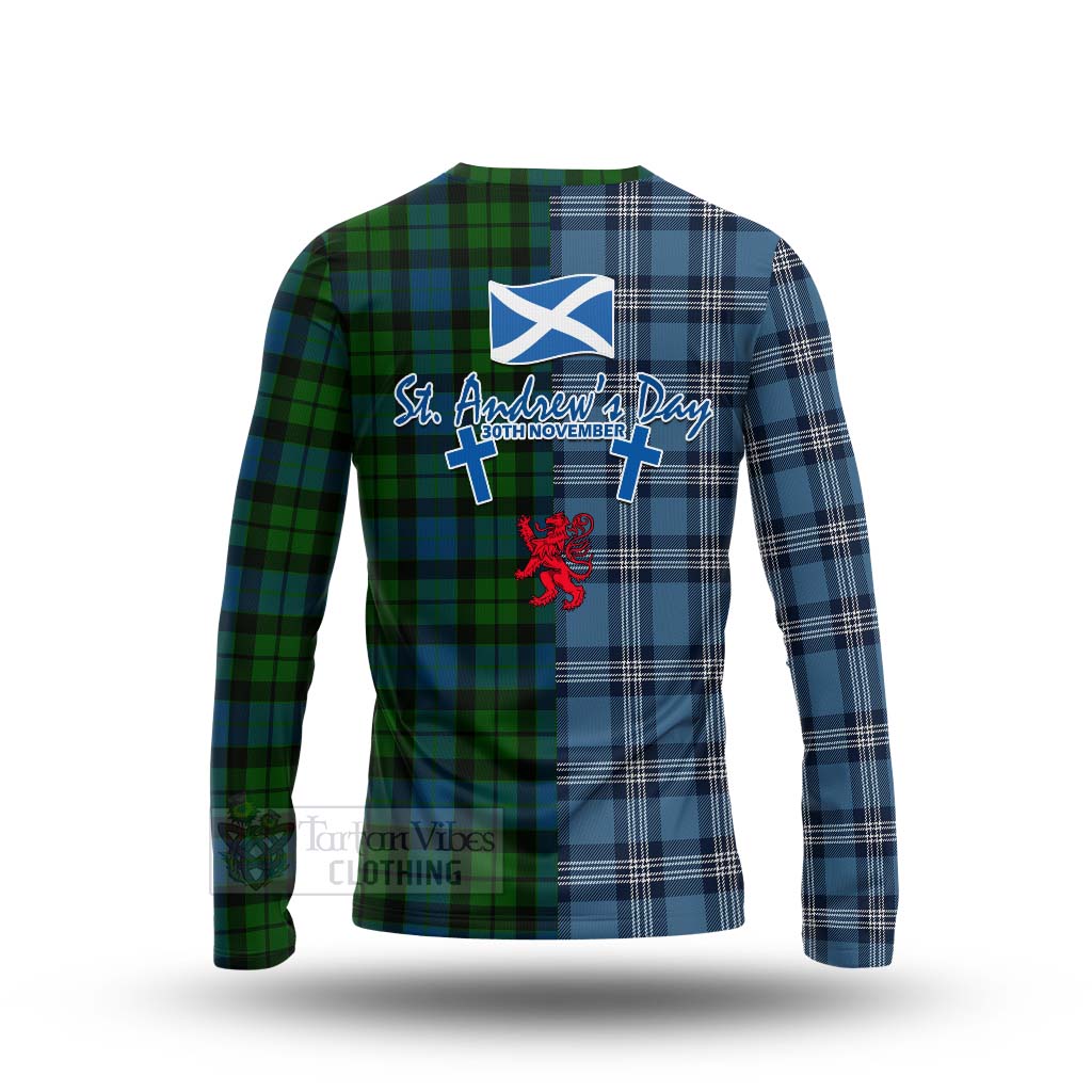 Tartan Vibes Clothing MacKay (McKay) Tartan Long Sleeve T-Shirt Happy St. Andrew's Day Half Tartan Style