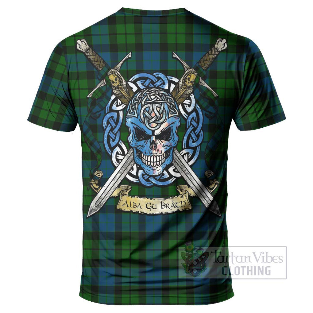 Tartan Vibes Clothing MacKay (McKay) Tartan T-Shirt with Family Crest Celtic Skull Style