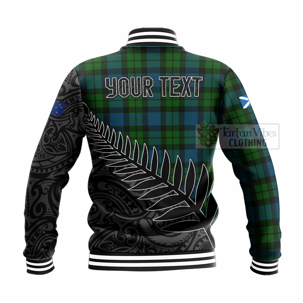 Tartan Vibes Clothing MacKay (McKay) Crest Tartan Baseball Jacket with New Zealand Silver Fern Half Style