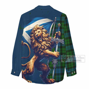 MacKay (McKay) Tartan Family Crest Women's Casual Shirt with Scottish Majestic Lion