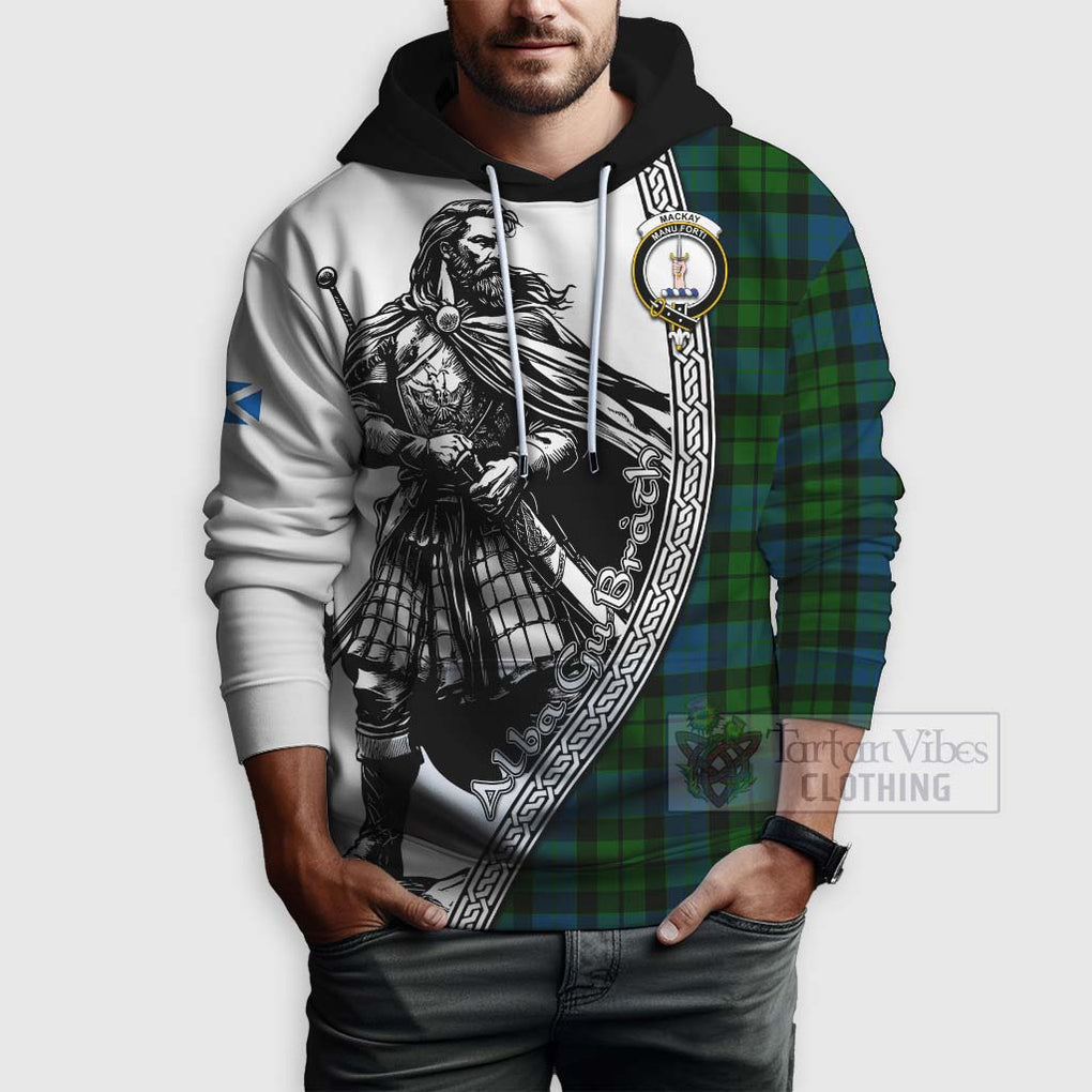 Tartan Vibes Clothing MacKay (McKay) Tartan Clan Crest Hoodie with Highlander Warrior Celtic Style