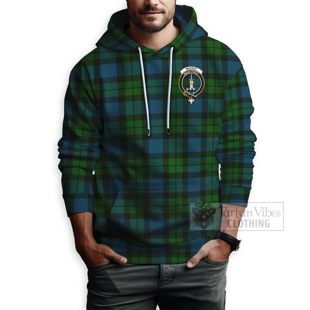 Tartan Vibes Clothing MacKay (McKay) Tartan Hoodie with Family Crest Celtic Skull Style