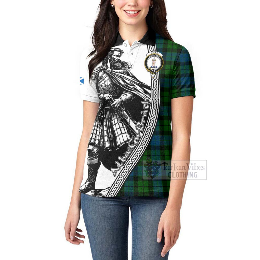 Tartan Vibes Clothing MacKay (McKay) Tartan Clan Crest Women's Polo Shirt with Highlander Warrior Celtic Style