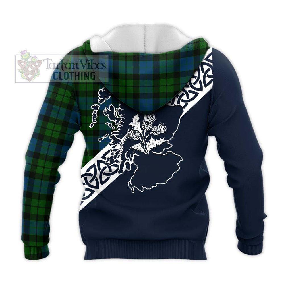 Tartan Vibes Clothing MacKay (McKay) Tartan Knitted Hoodie Featuring Thistle and Scotland Map