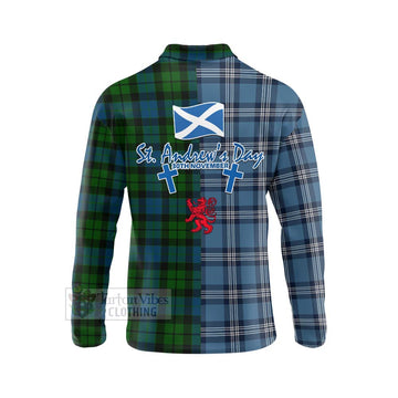 MacKay (McKay) Tartan Long Sleeve Polo Shirt Happy St. Andrew's Day Half Tartan Style